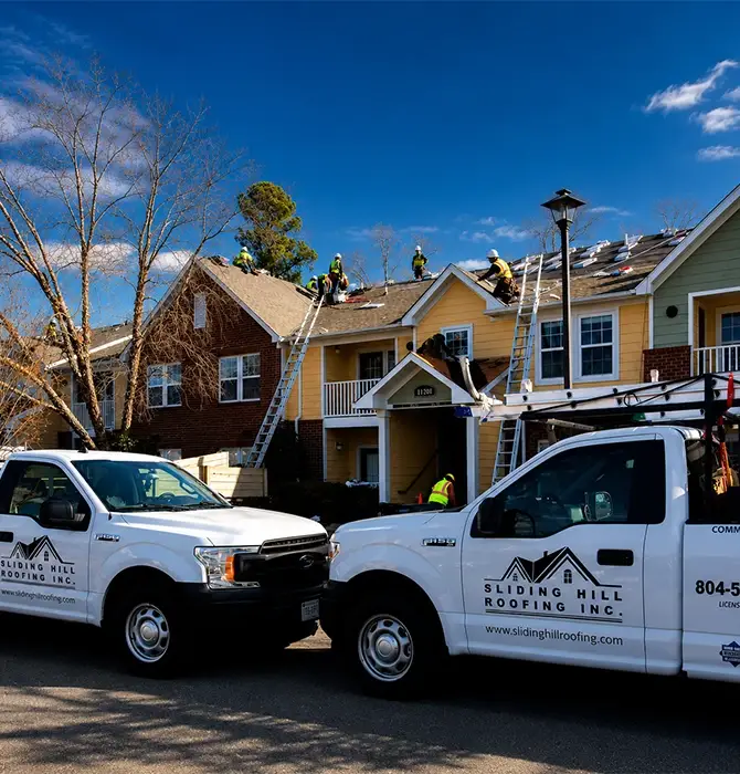 Sliding Hill Roofing Richmond VA, contractor installing a new roof
